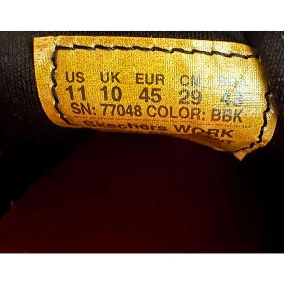 Skechers Work Mens 11 Black Slip Resistant Memory Foam Relaxed Fit Shoes NIB - Picture 7 of 7